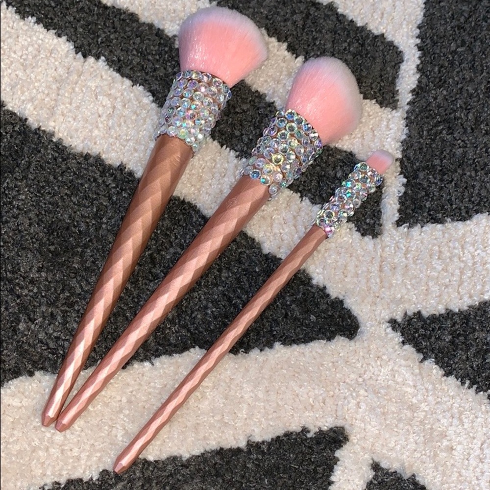 Rose Gold Bling Makeup Brushes